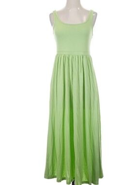 Stitchdrop Pirouvette‎ Tank Maxi Dress Pockets Pleated Fresh Mint Green Small NW